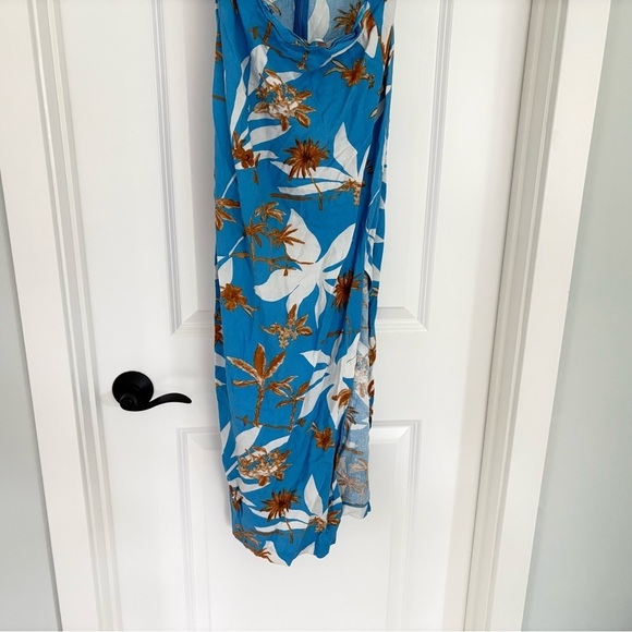 Zara Blogger Fav Cut Out Printed Linen Blend Maxi Dress Size L - Picture 7 of 10